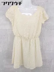 ◇ UNIVERVAL MUSE ユニバーバル ミューズ 花柄 半袖 ミニ ワンピース アイボリー系 レディース 【中古】 【1002802222528】