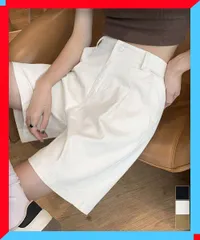 新品 レディース ベルト付きショートパンツ タック入り 夏服 スラックス 短パン 黒 着やせ 半ズボン 無地 ゆったり ボトムス 春 【送料無料】