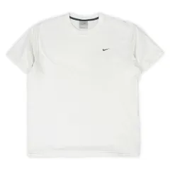 ナイキ NIKE 00s 2000年代 Y2K スウォッシュ スウッシュ ロゴ 刺繍 ワンポイント 定番 旧タグ オールド 半袖 USA アメリカ ヴィンテージ 古着 メンズ Tシャツ カットソー ホワイト 白 XL【中古】