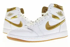 ナイキ NIKE WMNS AIR JORDAN 1 RETRO HIGH OG WHITE METALLIC GOLD 28cm FD2596-107 ウィメンズ エア ジョーダン レトロ ハイ ホワイト メタリックゴールド【中古】▲241225
