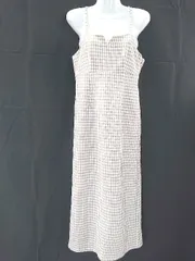 ◇ FREE'S MART バックスリット チェック ポリエステル キャミソール ロング ワンピース サイズM ブラウン レディース E  【1301260030288】