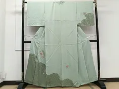 平和屋着物■中国三大刺繍　スワトウ刺繍　訪問着　鏡裏花文　金糸　正絹　逸品　CAAT2758xi