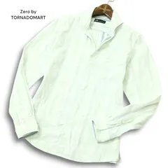 Zero by TORNADOMART トルネードマート 通年 切替★ 長袖 スリム ストライプ シャツ Sz.L メンズ 日本製