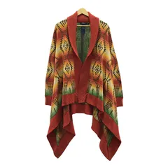 POLO RALPH LAUREN / ポロラルフローレン | 総柄リブニットカーディガン | XS | レッド系 | レディース