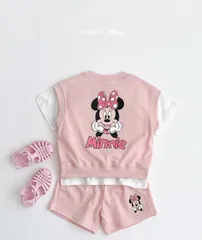【セール】ミニーちゃん　上下セットアップ　かわいい　女の子　　おしゃれ　お揃い　ピンク 110 120