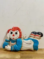 アメリカ ヴィンテージ ラガディアン Raggedy Ann and Andy ウォールデコ 壁掛け 70’s カントリー 雑貨 アメリカン【B3256】