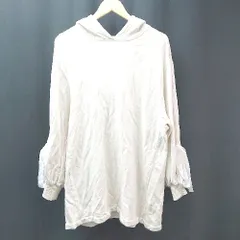 ◇ SNIDEL オーバーサイズ リボン カジュアル かわいい 長袖 パーカー サイズF アイボリー レディース E  【1309040050884】