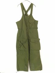古着 90s カナダ軍 IECS ミリタリー 光沢 防寒 パデッド コンバット カーゴ オーバーオール サスペンダー パンツ 
