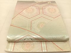 袋帯 六通柄 亀甲華紋 銀糸 礼装用 正絹 - メルカリ