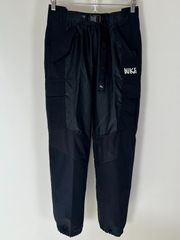 NIKE (ナイキ) 22AW × sacai サカイ AS U NRG Pant ロゴプリント切り替え ナイロン カーゴ ロングパンツ ブラック