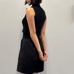 ＊ハイネックリブニットトップス　ノースリーブ