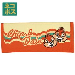 # フェイス タオル 34×83cm キャラクター 子供 TOF80 スケーター ディズニー レトロ チップ&デール 男の子 女の子 Disney