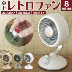 ★タイムセール★卓上扇風機 レトロ 4枚羽 3段階調節可 首振り機能 レトロファンミニ 扇風機 小型 レトロ ファン デスクファン スリムファン デスクスイングファン 自然風 USB 充電式 Cタイプ かわいいのサムネイル