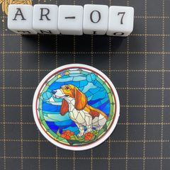 방수 스티커 비글 스테인드 글라스 풍 개 AR-7
