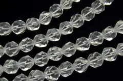 水晶クリスタルクォーツ スターカット 10mm １連（約３８ｃｍ） _R2028-10