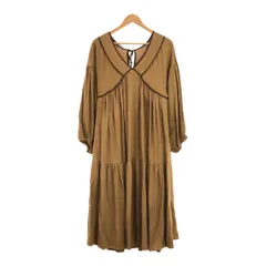 ETRE TOKYO エトレトウキョウ サイズF リネンボリュームマキシドレス ワンピース 19AW タグ付 1219530035-2 美品 黄土色