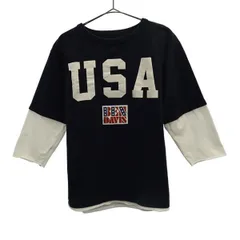 BEN DAVIS ベンデイビス プリント 7分袖 Tシャツ M ネイビー メンズ 古着