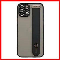 【匿名配送】 iphone12_ブラック iphone12 ケース 韓国 ベルト付き シンプル つや消し クリア 半透明 スマホケース スマホカバー あいふぉん