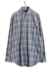 美品 Ralph Lauren マドラスチェック リネンシャツ グリーン - メルカリ