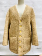 CELINE ベージュ ボアジャケット サイズS ウールアルパカ 楽天市場】【中古】 セリーヌ クロップド シャスール ジャケット