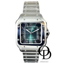 【ODAFUKU】【おだ福】【オダフク】【おだふく】 【未使用】カルティエ Cartier サントス ドゥ カルティエ MM スモーキーグリーン SANTOS DE CARTIER WATCH MM WSSA0061 腕時計
