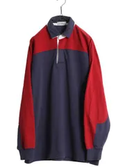 【お得なクーポン配布中!】 90s エルエルビーン 長袖 ラガー シャツ メンズ M / 90年代 オールド LLBEAN 長袖シャツ ラグビーシャツ ヘビーウェイト コットン ツートン