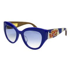 ドルチェ&ガッバーナ ドルガバ D&G DG4278-F 3040/19 サングラス アイウェア シチリアン カレット キャットアイ ブルー ロゴ DOLCE&GABBANA