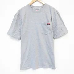 L/古着 ラングラー 半袖 Tシャツ メンズ 無地 胸ポケット付き クルーネック グレー 霜降り 25sep05 中古
