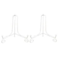 【特価セール】写真立て 皿立 本立て アイアン 白8号 プレートスタンド (2個セット)