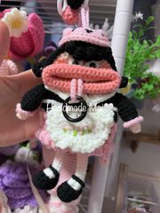 可愛いパクパクモンスター　クマ帽子　キーケース　カバン飾り　など　ハンドメイド　編み物
