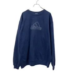 adidas ロゴスウェット トレーナー L ネイビー ホワイト アディダス プルオーバー スポーティ ビックロゴ 古着卸 アメリカ仕入 a709-6219