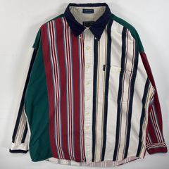 古着 80's/80年代 ヴィンテージ チャップスラルフローレン CHAPS RALPHLAUREN 長袖シャツ ボタンダウンシャツ 胸ポケ ストライプ L  ホワイト系 マルチカラー メンズ