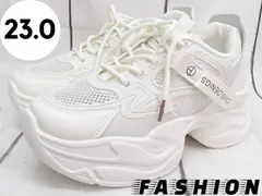 【FASHION】レディース 厚底 スニーカー メッシュ ホワイト 白 23㎝ 250625W002