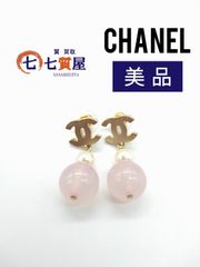 【美品】CHANEL シャネル ココマーク ピンクストーン ピアス 【コメ有】A18P ピアス