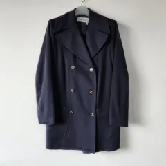 Yves Saint Laurent 金釦 ダブル ピーコート ビンテージ Yves Saint Laurent 金釦 ダブル ピーコート ビンテージ - メルカリ
