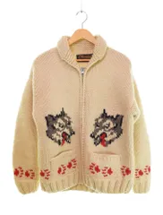 東洋エンタープライズ TOYOENTERPRISE CHESWICK カウチンセーター Made in CANADA 狼柄 ウルフ柄  Wolf Pattern アイボリー 38 ジャケット ホワイト 103MT-3109のサムネイル