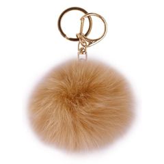 [Join・K] フォックス ファー キーチェーン かわいい バッグチャーム ボンボン ポンポン 10.ライトベージュ 1