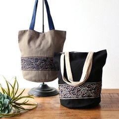 トートバッグ コットン 刺繍 おしゃれ 軽量 かわいい レディース かばん 丸底 シンプル オシャレ リボン刺繍 コットン丸底トートバッグ 2カラー