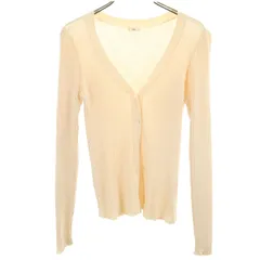 IENA イエナ 長袖 Vネック リブ ニットカーディガン ベージュ レディース 古着