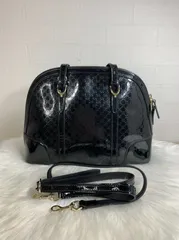 【新品】Gucci グッチ 2WAY ハンドバッグ ショルダーバッグ ブラック レザー エナメル