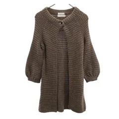 バーニーズニューヨーク KAZ SAITO 7分袖 ヴァージンウール100％ ニット カーディガン 38 ブラウン BARNEYS NEWYORK レディース 古着 【231023】