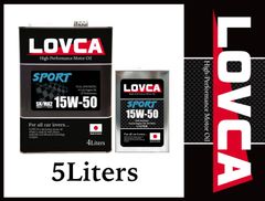 送料無料 LOVCA SPORT 15W-50/5L 日本製 100%化学合成