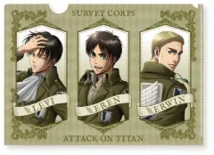 【中古】クリアファイル エレン＆リヴァイ＆エルヴィン(ロングコート) A4クリアファイル 「進撃の巨人」