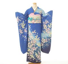 ™️89 身丈174 翠山 辻ヶ花 絞り 振袖4点セット‼️お振袖セット 
