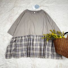 新品 ドッキングプルオーバー Tシャツ 接触冷感 グレージュ フリー