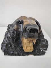 【良品】木彫りの熊　壁掛け