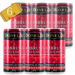 [6缶セット] ドネリ ランブルスコ・デッレミリア ロッソ・アマービレ ワイン缶 赤 200ml×6缶 スパークリングワイン 缶入り