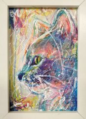 チョビベリー作 「木曜日のネコ」水彩色鉛筆画 ポストカード