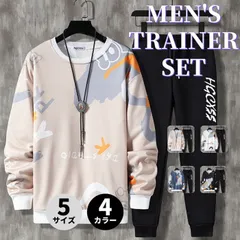 スウェット トレーナー 長袖 上下セット トップス ボトムス プルオーバー メンズ ジャージ 韓国 ファッション おしゃれ ゆったり 部屋着zuoyte130