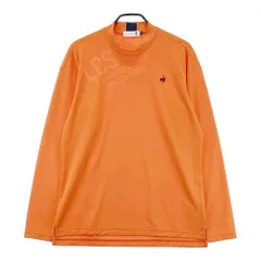 サイズ：LL LE COQ GOLF ルコックゴルフ  モックネック 長袖Tシャツ プリント  オレンジ系 [240101446558] ゴルフウェア メンズ ストスト